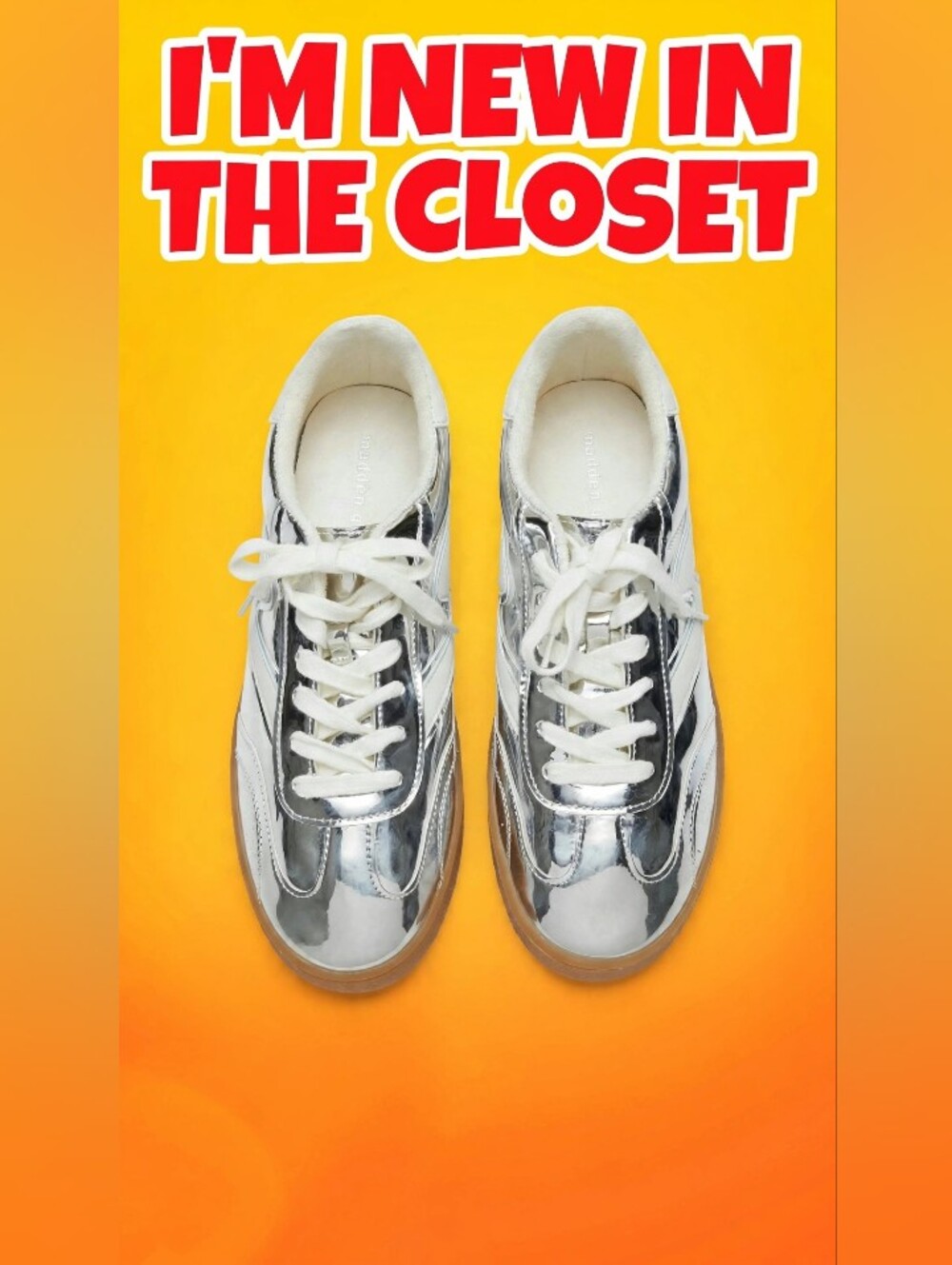 ✨NEW!! Madden Girl Metallic Silver Lace-Up Sneaker with Gum Sole. Size 11M